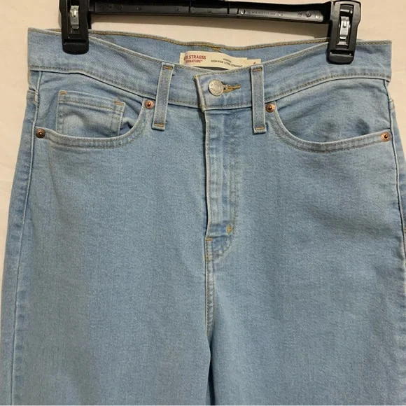 LEVI'S Heritage High Rise Loose Straight Leg Zip Fly Jeans Sz 8 Light Wash - Picture 4 of 15